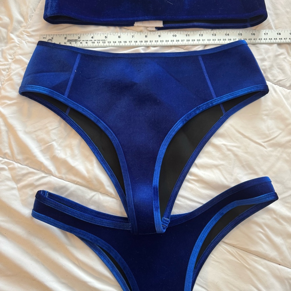 HOAKA 3 pieces blue Velvet Bikini Set